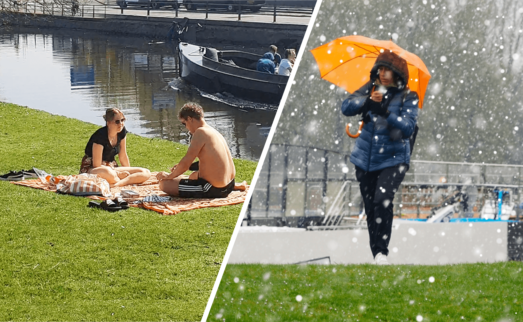 Welk weer wordt het in maart? Foto's: Matthijs van der Linden (links) en Nel van Es (rechts)