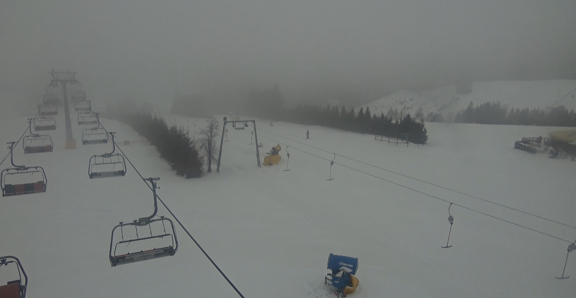 Bewolkt en lichte regen op de pistes in Winterberg. Bron: Feratel