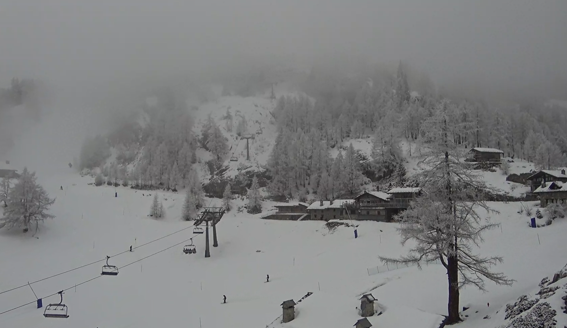 Sneeuwval in het Italiaanse Courmayeur op maandag. Bron: Feratel