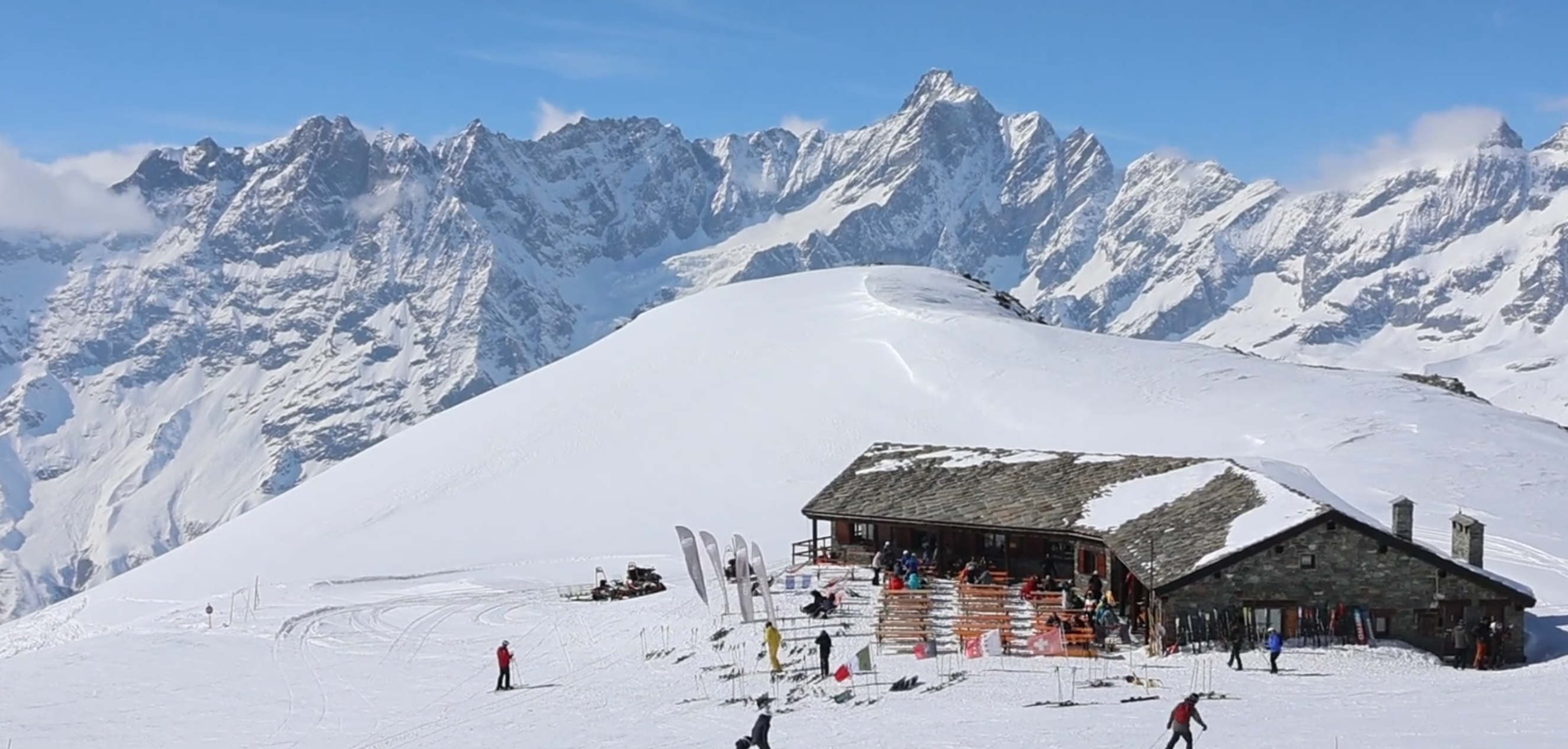 Heerlijk wintersportweer in Breuil - Cervinia - Seggiovia Goillet. Bron: Feratel