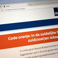 Wanneer wordt code oranje afgegeven?