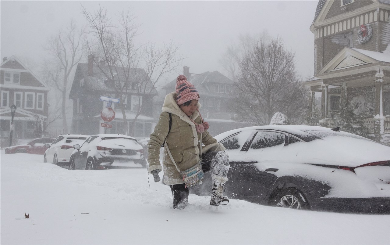 Hevig winterweer in Buffalo, NY, 24 december 2022. Foto: ANP/EPA/JALEN WRIGHT