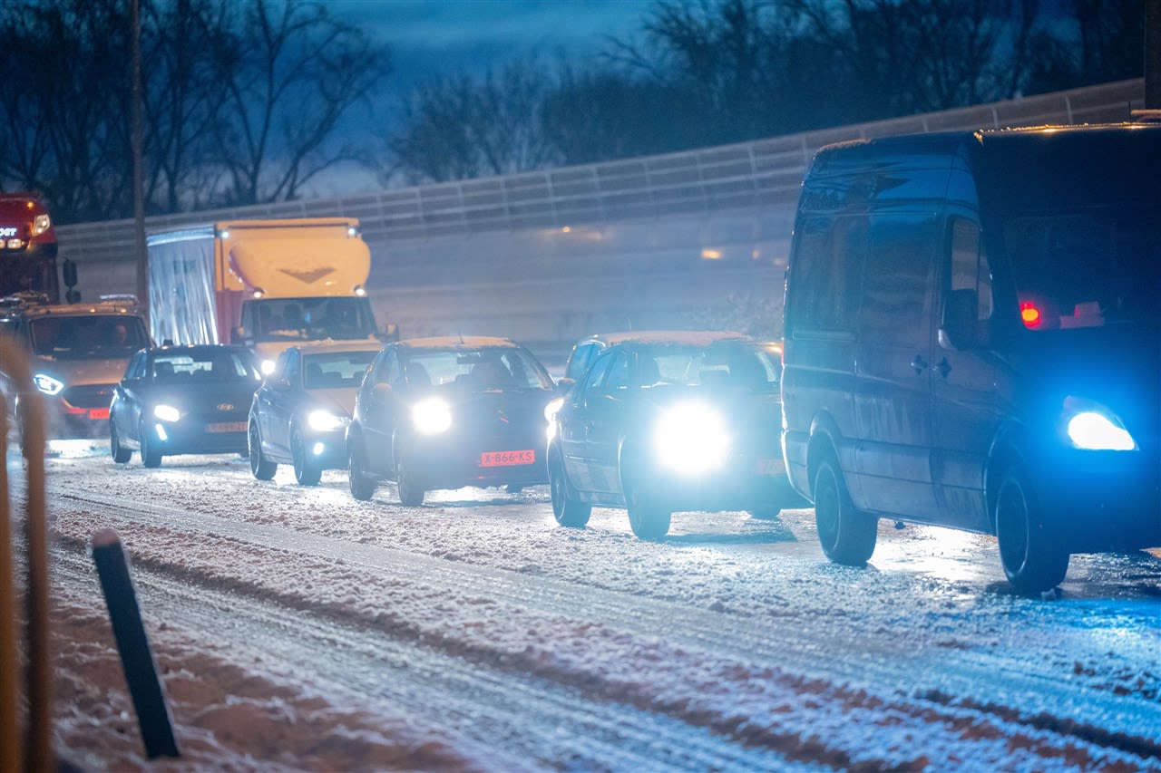 Sneeuw op de snelweg. Foto: ANP / Persbureau Heitink.