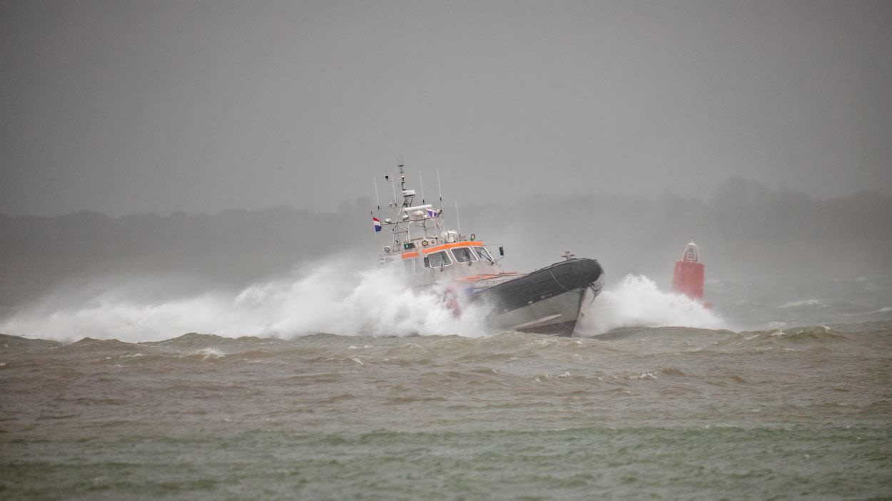 Precies een jaar geleden tijdens storm Benjamin. Foto: Simone Genna Wiersma