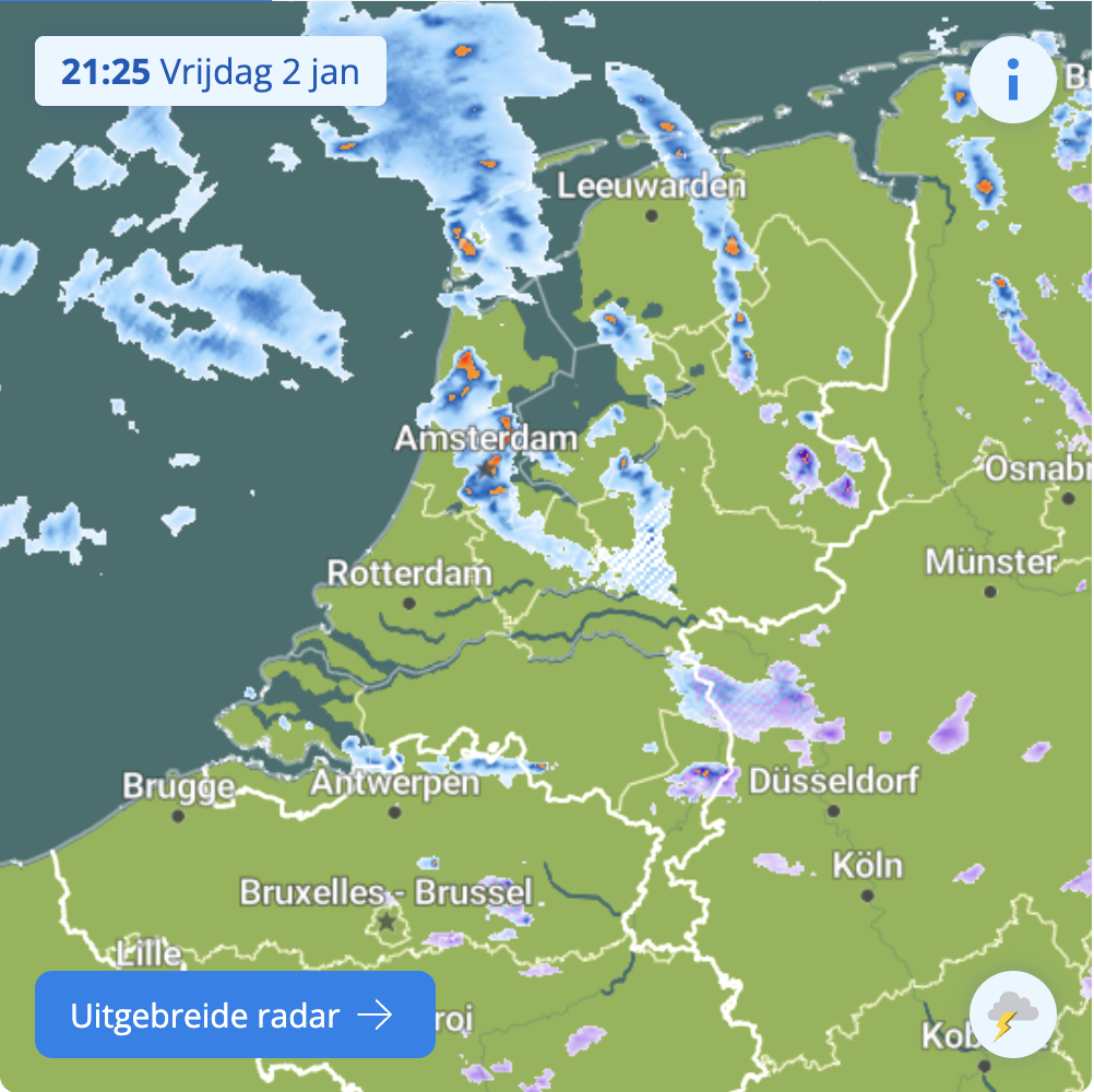 Nieuwe buien naderen vanuit het noordwesten!