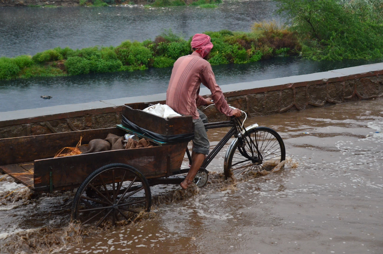 Overvloedige regen in India. Foto: Adobe Stock / koujim30