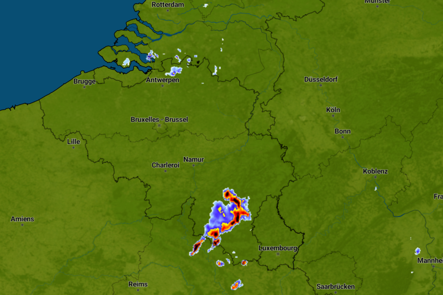 Buien in het zuiden