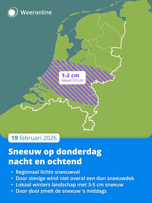 Sneeuw op donderdag 19 februari