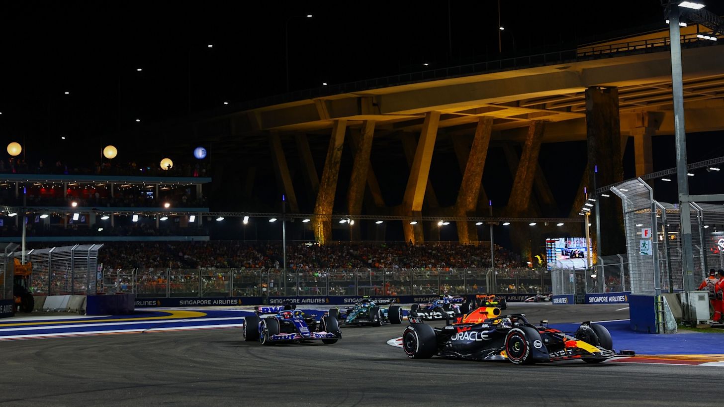 De F1-race in Singapore in 2023. Foto via redbullcontentpool.com / Mark Thompson/Getty Images