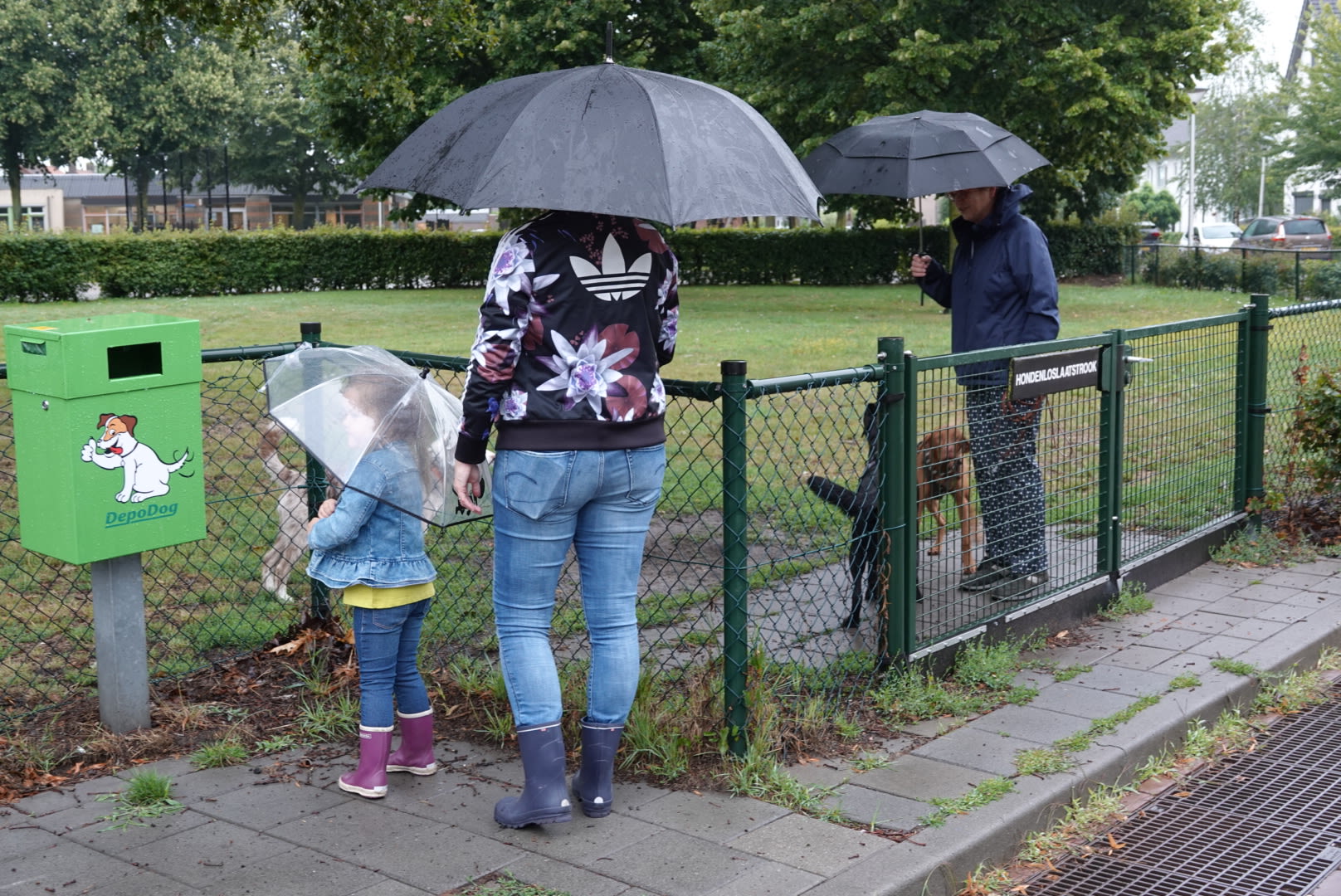 De paraplu komt zaterdagochtend goed van pas. Foto: Willem van Nunen