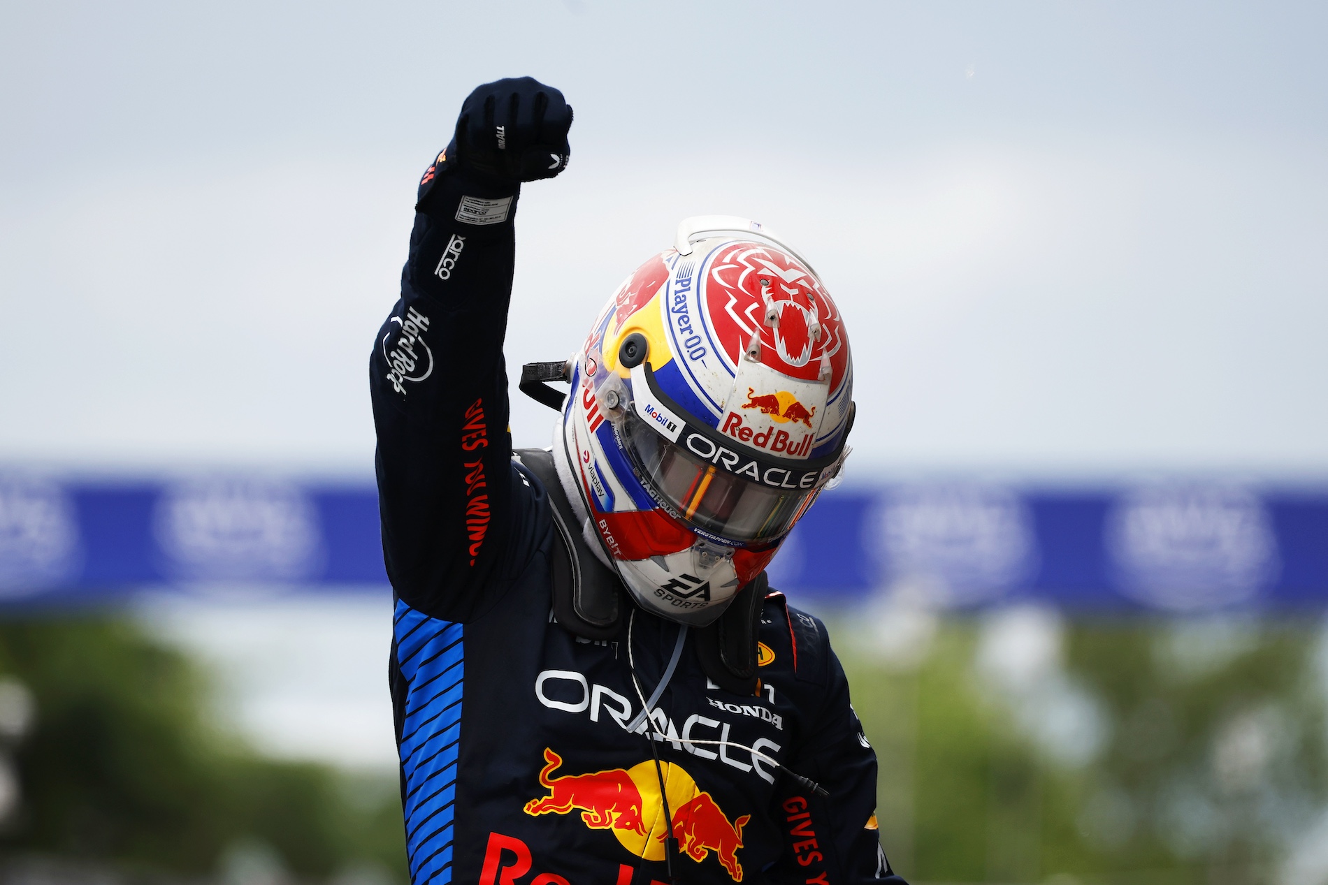 Max verstappen na de GP van Canada in 2024. Foto via redbullcontentpool.com / Chris Graythen/Getty Images