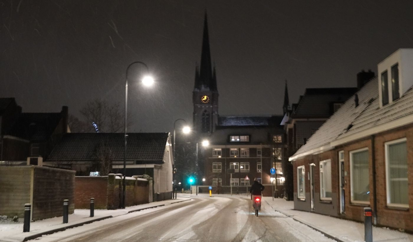 Sneeuw in Stiphout (Noord-Brabant) op 3 december. Foto: Willem van Nunen