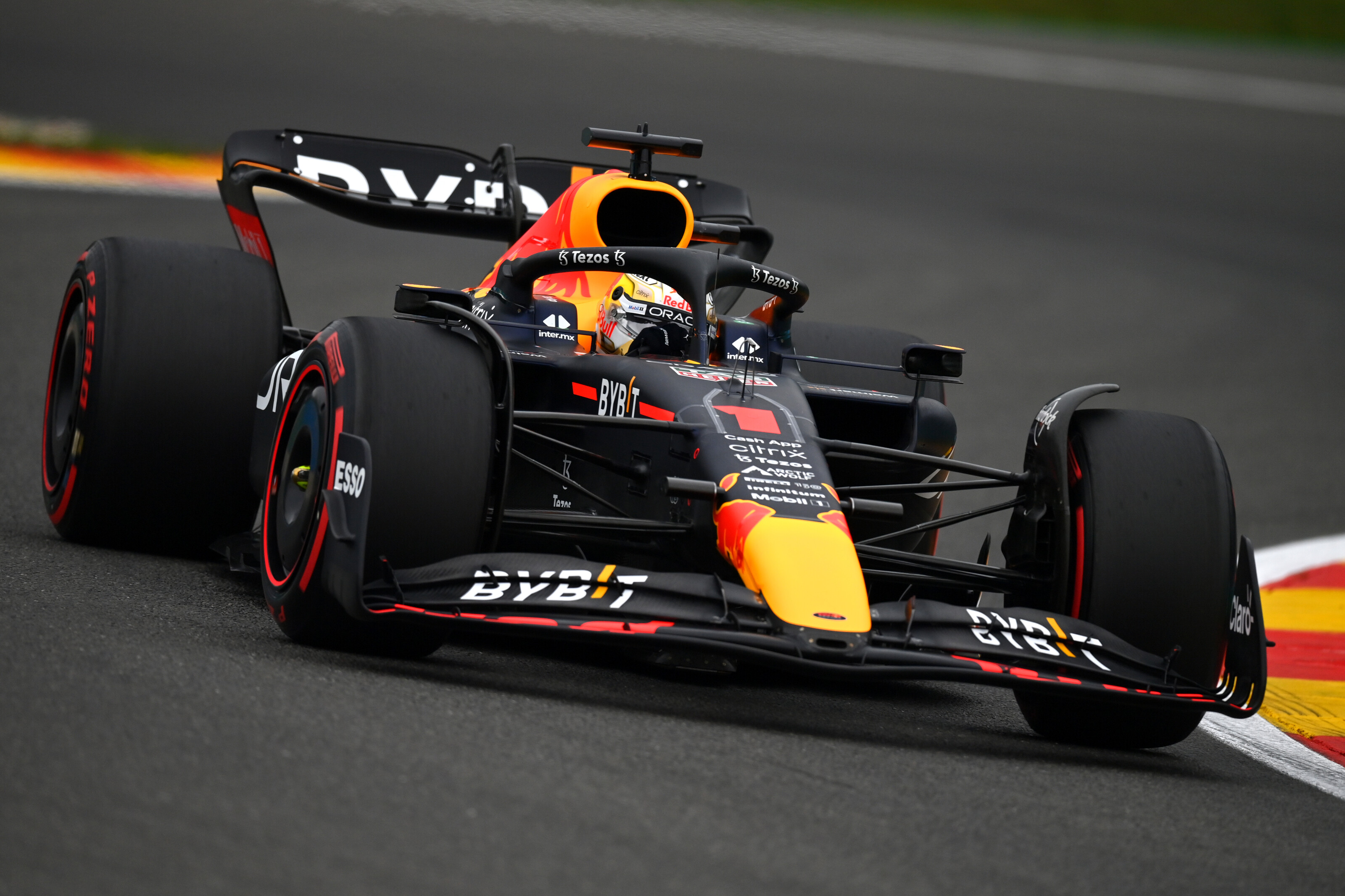 Max Verstappen tijdens vrije in België. Foto: Dan Mullan/Getty Images via Redbullcontentpool