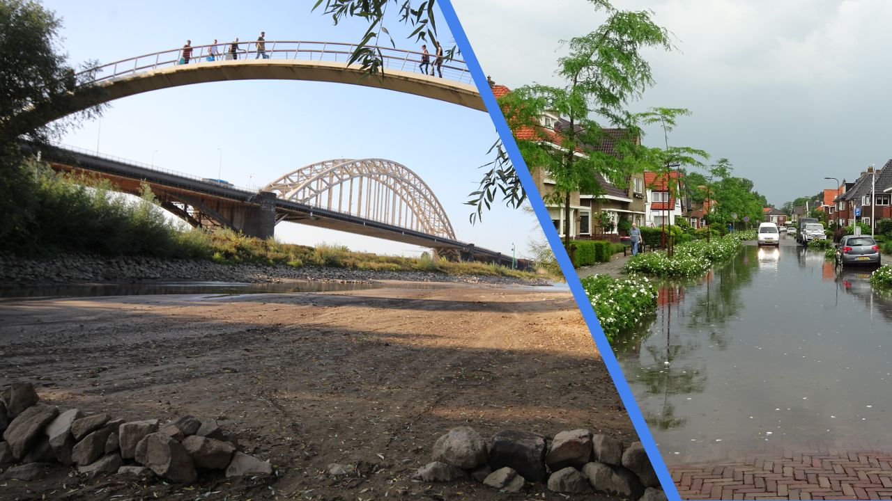 Droogte en wateroverlast. Foto's: Eric van Haalen en Albert Thibaudier.
