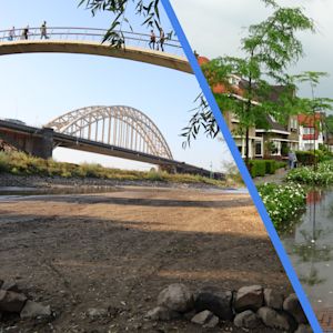 Droogte? Het water stroomt hier door de straat!
