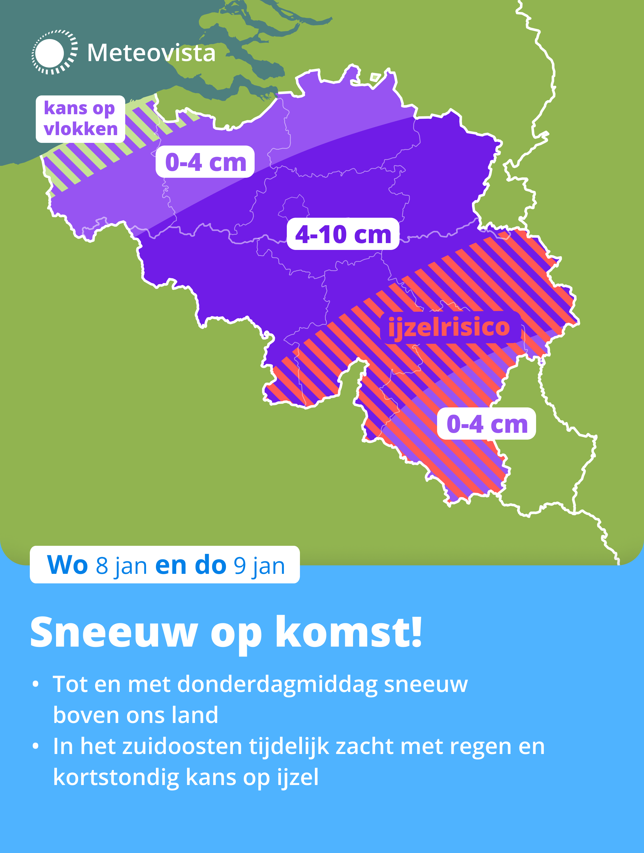 Sneeuw op komst 8 januari 2025