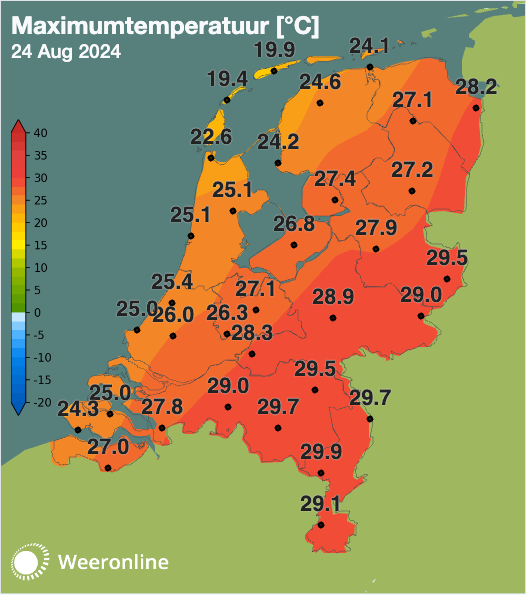 De maxima van 24 augustus 2024. 