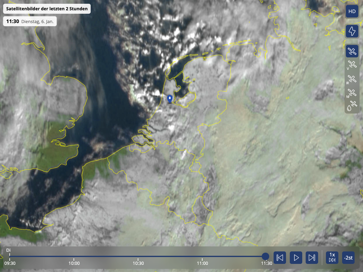 Satellietbeeld 6 januari. Bron: sat24.com.
