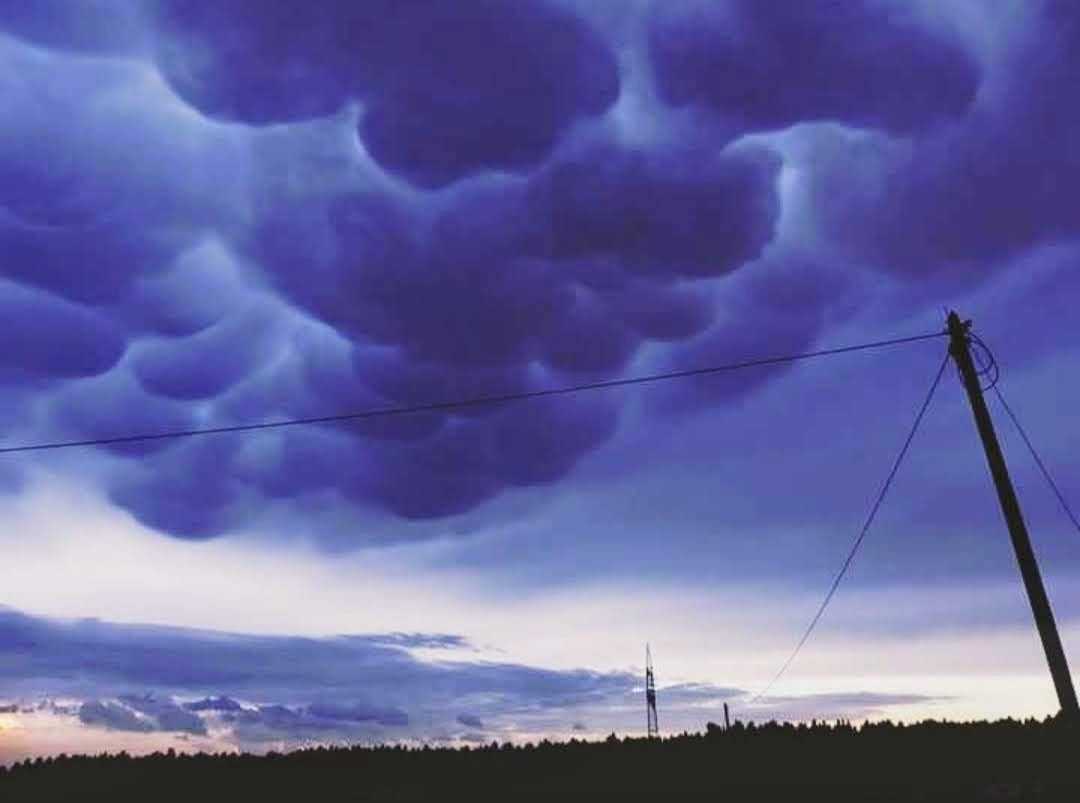 Mammatus-wolken tijdens stevig onweer in het Zwarte Woud. Foto: Sarah van Gorp.