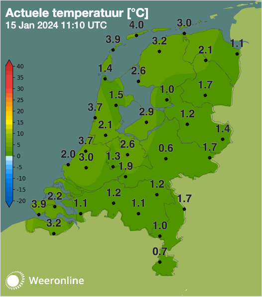 De actuele temperatuur om 12:10 lokale tijd. 