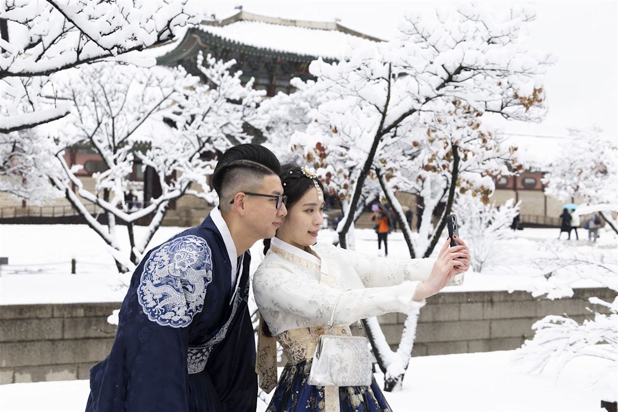 Sneeuw in Seoul. Foto: ANP/EPA/JEON HEON-KYUN