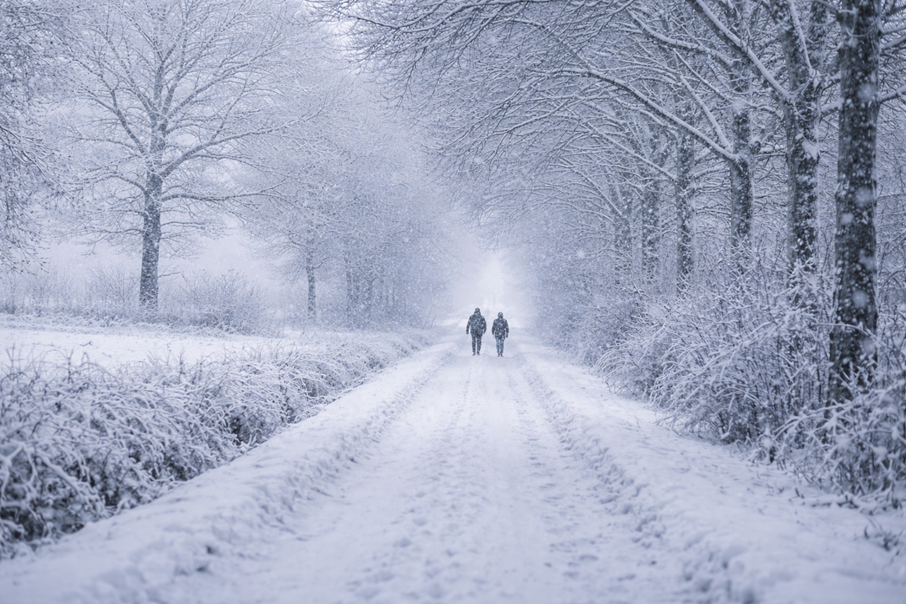 Zachte winter met vorst en sneeuw