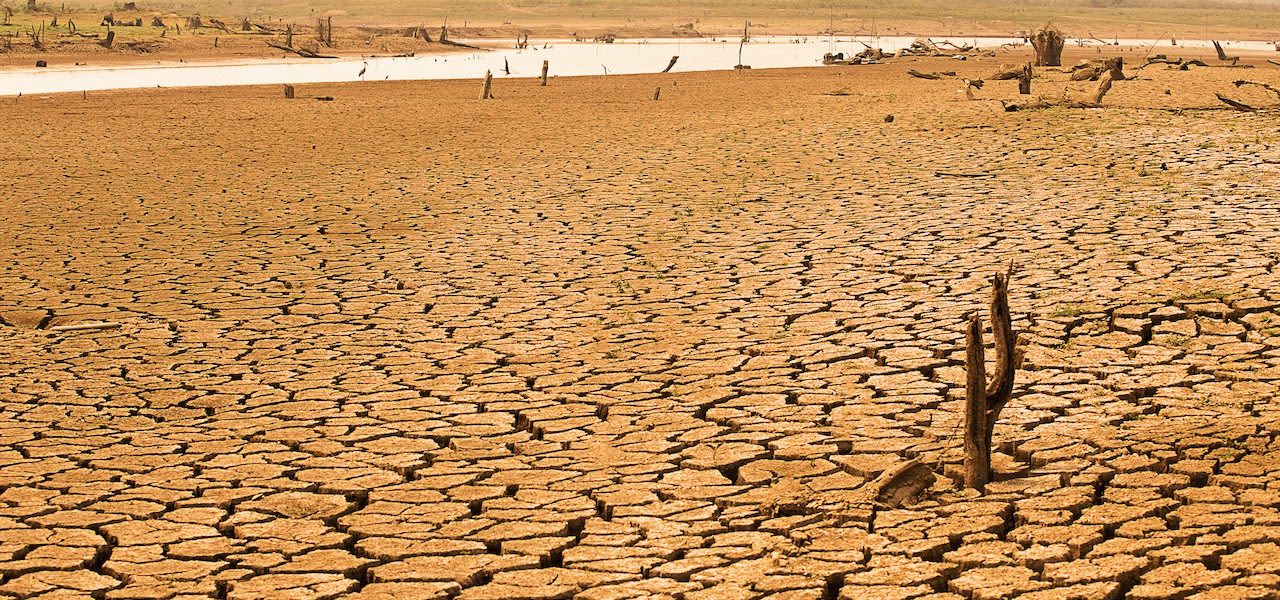 Droog gevallen rivier door El Niño. Hoofdfoto: AdobeStock / thechatat