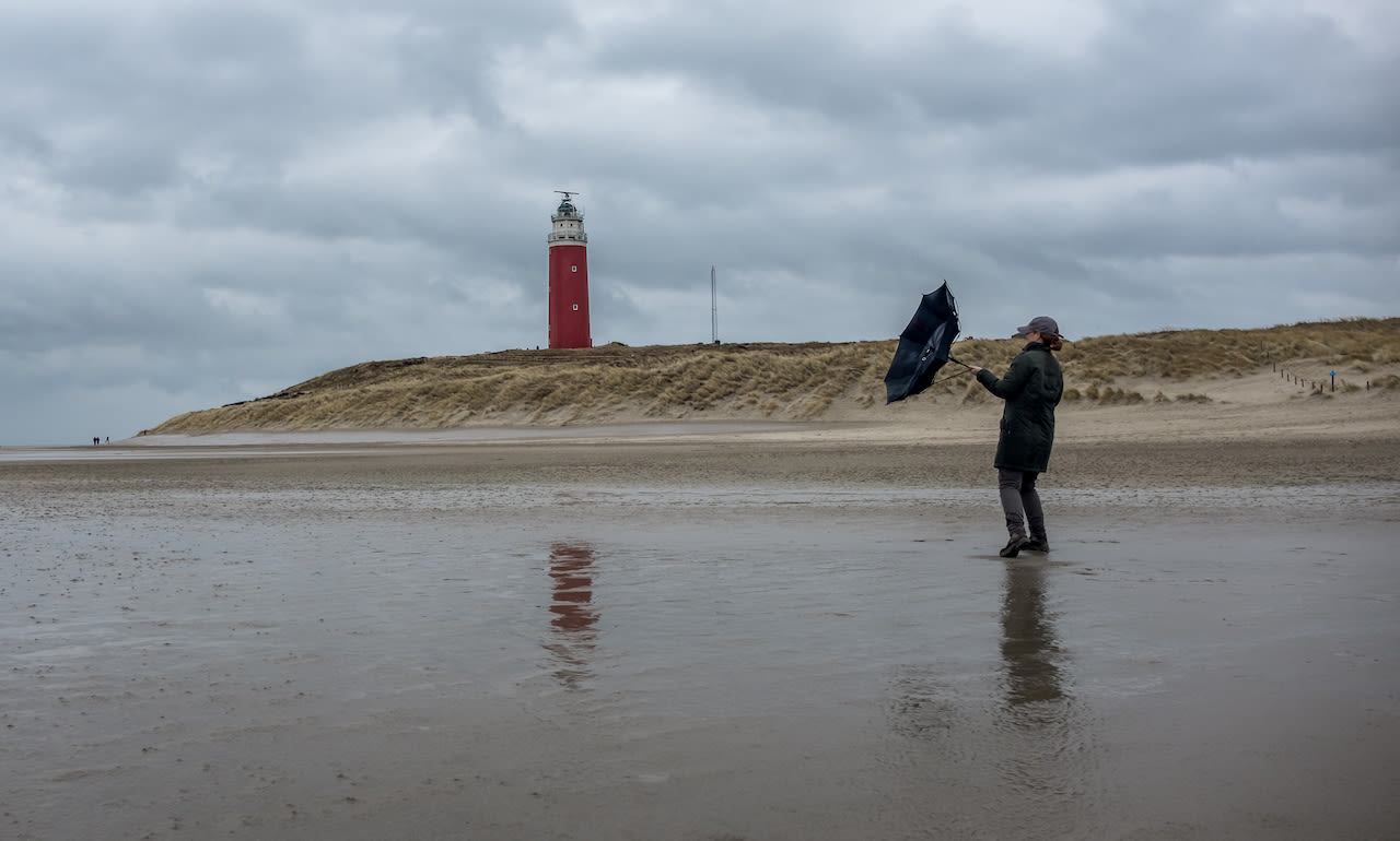 Stevige noordwester op het strand van Texel. Foto: Adobe Stock / Erik_AJV