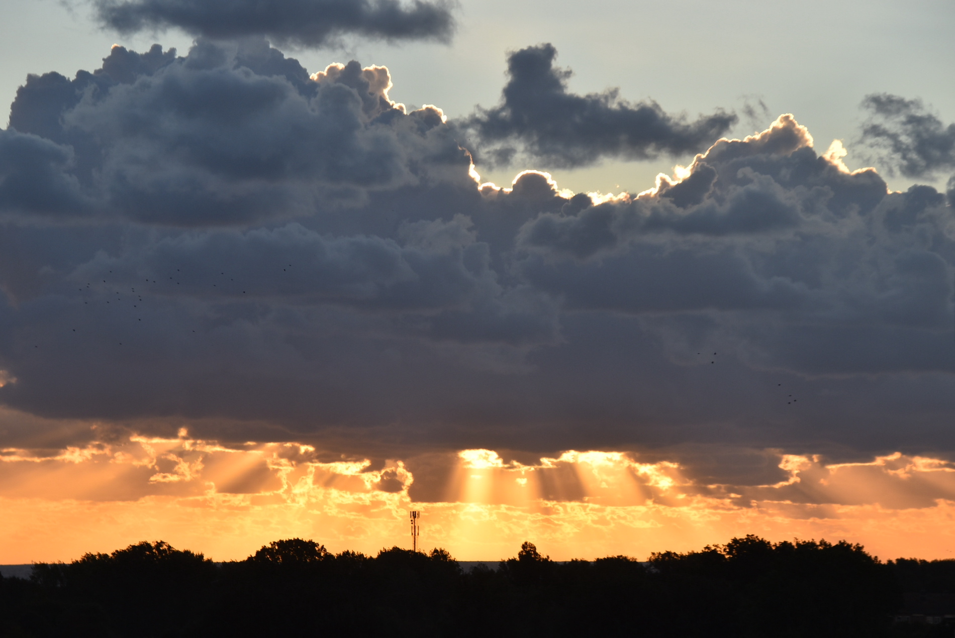 wolken, zonsondergang