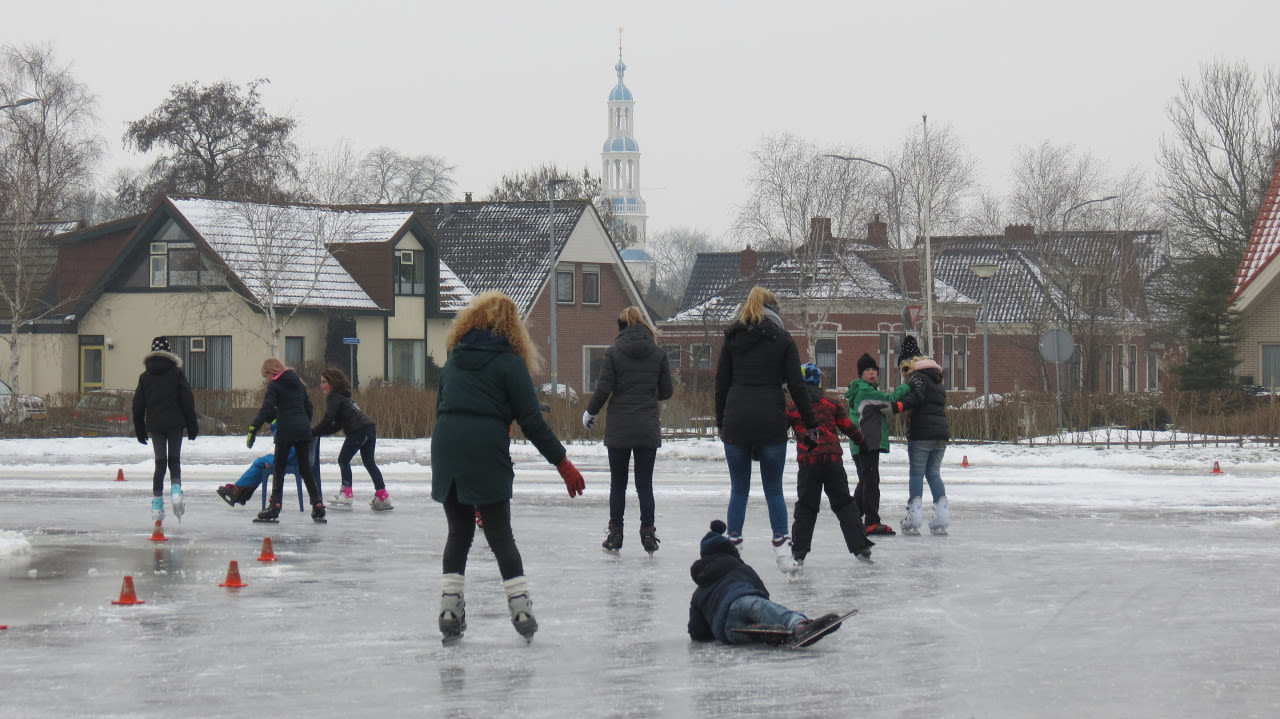 Ook in ons warmere klimaat in januari wordt soms nog geschaatst. Foto: Jannes Wiersema