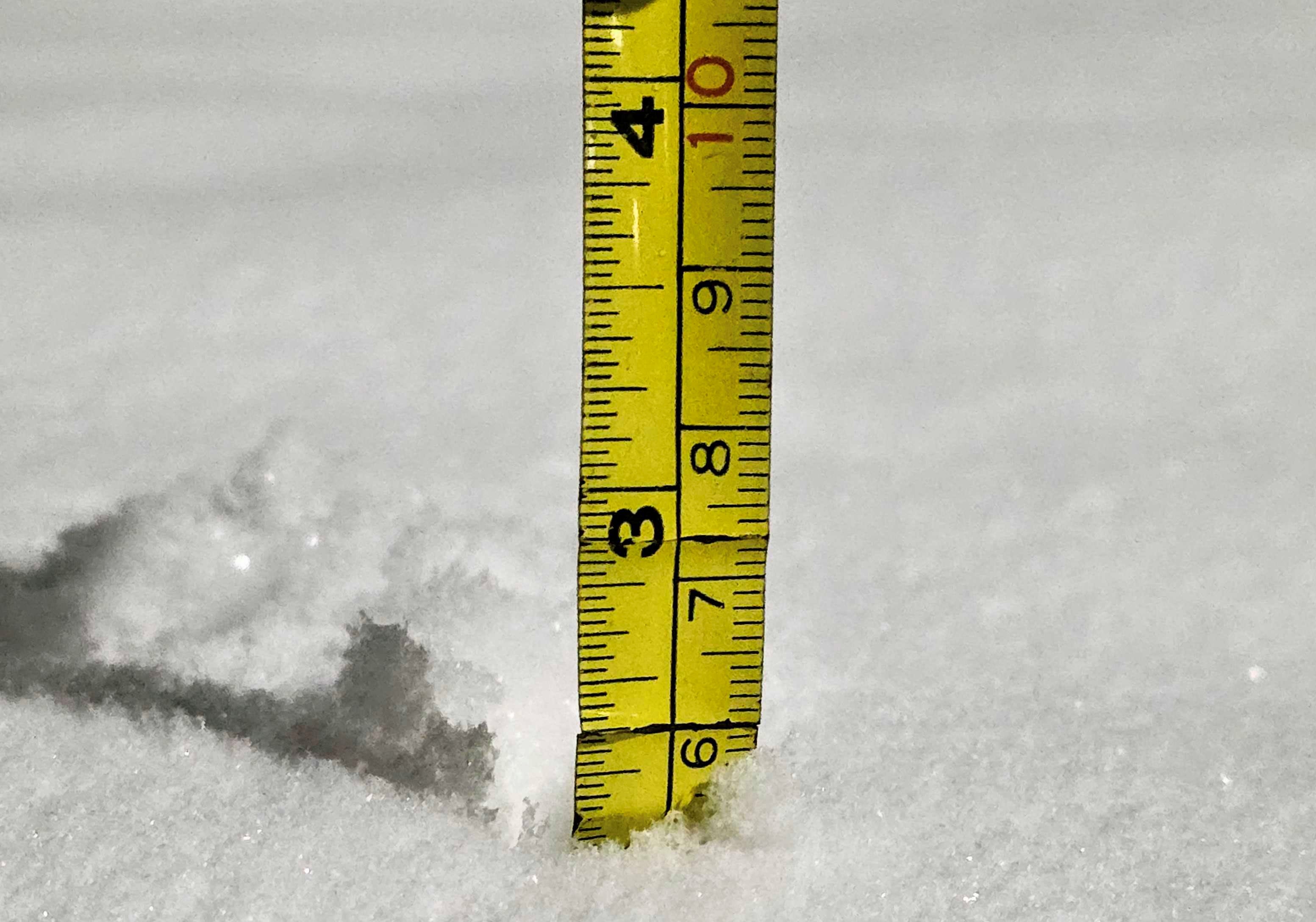 Een sneeuwdek van 6 cm in regio Groesbeek. Foto: Wouter van Bernebeek