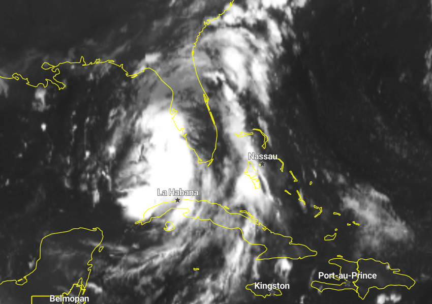 Orkaan Debby onderweg naar Florida